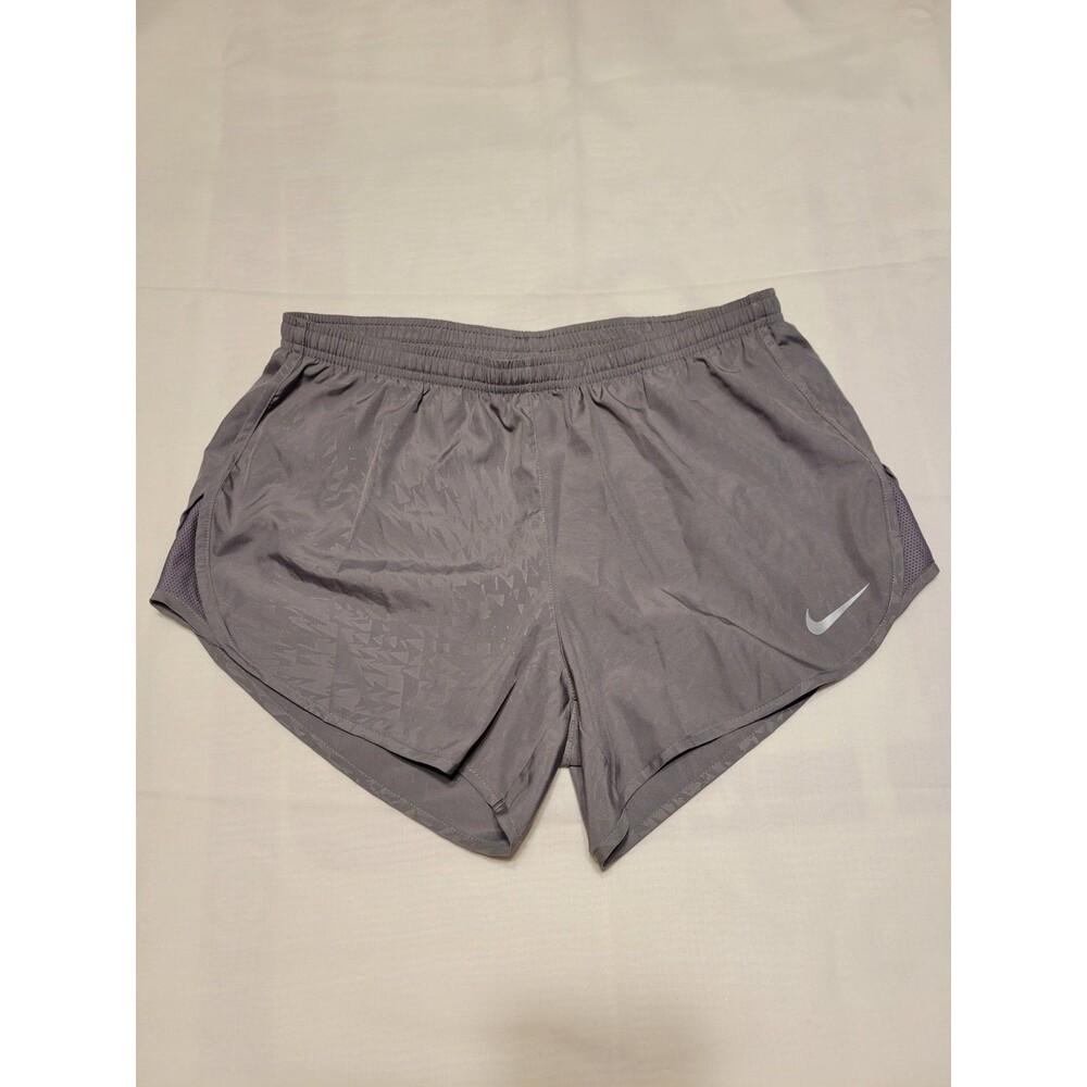 Nike Women's Dri Fit Running Short Size Medium Gray with Drawstring Waist